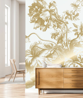 KEK  Gold metallic Engraved flowers MW-113 (Met Gratis Lijm)