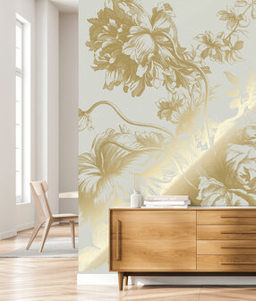 KEK Gold metallic Engraved flowers MW-116 (Met Gratis Lijm)