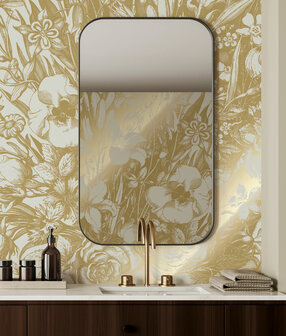 KEK Gold metallic Engraved flowers MW-134 (Met Gratis Lijm)