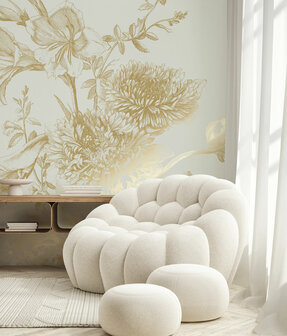 KEK Gold metallic Engraved flowers MW-145 (Met Gratis Lijm)