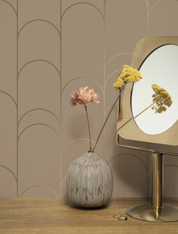 KEK Golden Lines wallpaper nude/gold (2 sheets) MW-069 (Met Gratis Lijm)