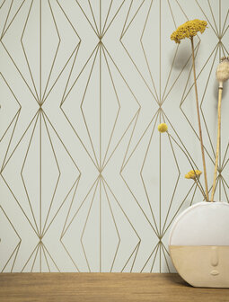 KEK Golden Lines wallpaper sand/gold (2 sheets) MW-073 (Met Gratis Lijm)