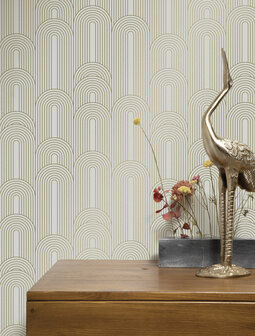 KEK Golden Lines wallpaper sand/gold (2 sheets) MW-078 (Met Gratis Lijm)