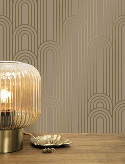 KEK Golden Lines wallpaper nude/gold (2 sheets) MW-089 (Met Gratis Lijm)