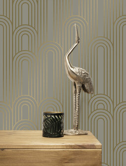 KEK Golden Lines wallpaper taupe/gold (2 sheets) MW-090 (Met Gratis Lijm)