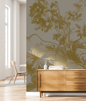 KEK Gold metallic Engraved flowers MW-016 (Met Gratis Lijm)