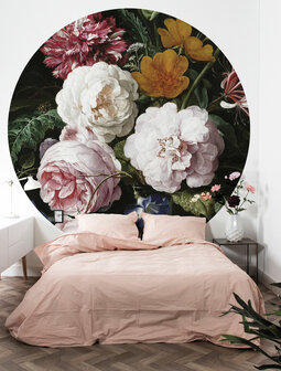 KEK Wallpaper Circle XL Golden age flowers BC-012 (Met Gratis Lijm)