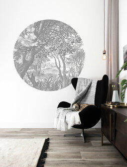 KEK Wallpaper Circle Small Engraved landscapes SC-044 (Met Gratis Lijm)