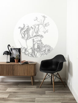 KEK Wallpaper Circle Small Engraved flowers SC-059 (Met Gratis Lijm)