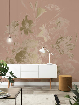 KEK Gold metallic Golden age flowers MW-048 (Met Gratis Lijm)