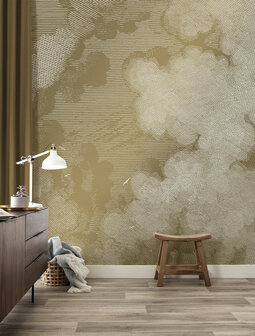 KEK Gold metallic Engraved clouds MW-012 (Met Gratis Lijm)