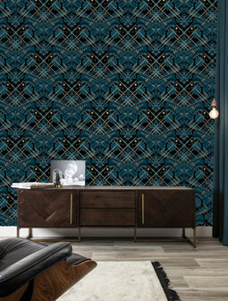 KEK Gold metallic wallpaper Butterfly MW-007 (Met Gratis Lijm)