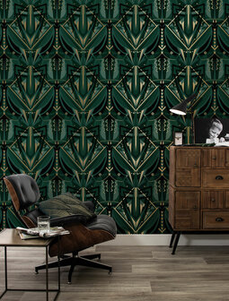 KEK Gold metallic wallpaper Grasshopper MW-005 (Met Gratis Lijm)