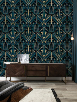 KEK Gold metallic wallpaper Grasshopper MW-004 (Met Gratis Lijm)