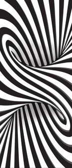 White and Black 3D Swirl Deurposter Fotobehang 2258VET