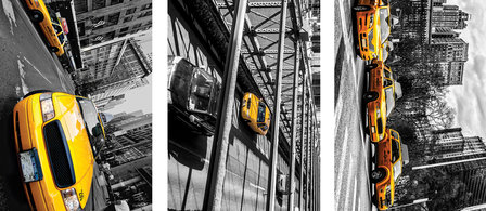 Yellow Cabs Collage Deurposter Fotobehang 2767VET