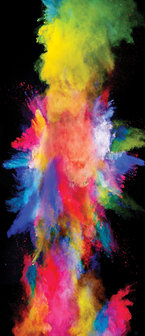 Multicolour Powder Explosion Deurposter Fotobehang 3496VET