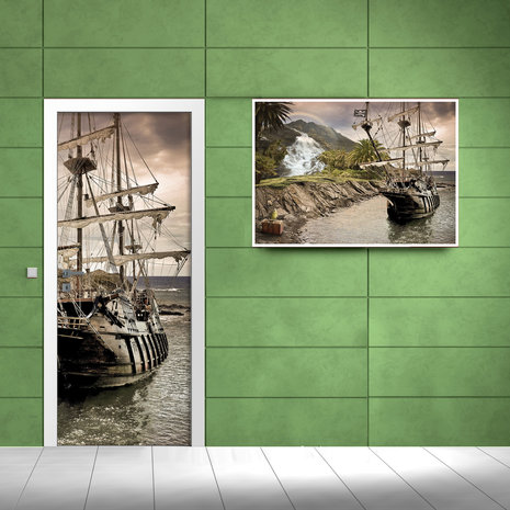 Pirate Ship Deurposter Fotobehang 2050VET