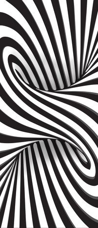 White and Black 3D Swirl Deurposter Fotobehang 2258VET