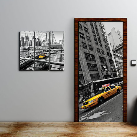 Yellow Cabs  Deurposter Fotobehang 2766VET