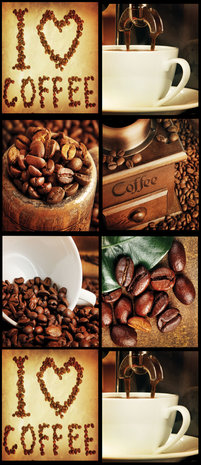 I Love Coffee Collage Deurposter Fotobehang 3459VET