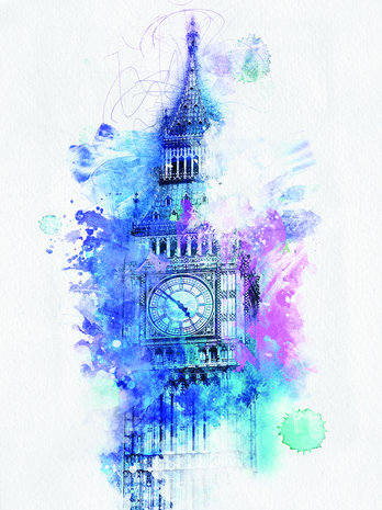 Watercolor of Big Ben Fotobehang 11927VEA